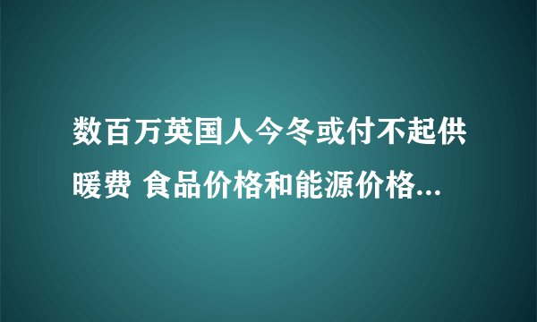 数百万英国人今冬或付不起供暖费 食品价格和能源价格居高不下
