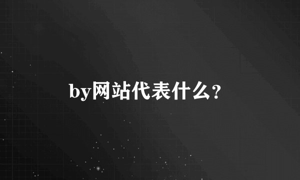 by网站代表什么？