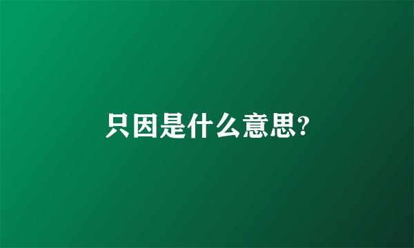 只因是什么意思?