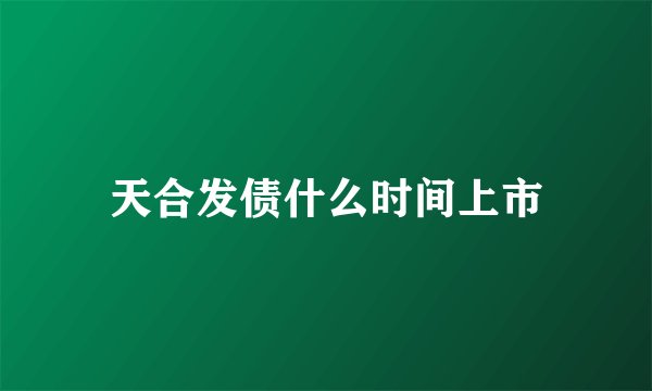 天合发债什么时间上市
