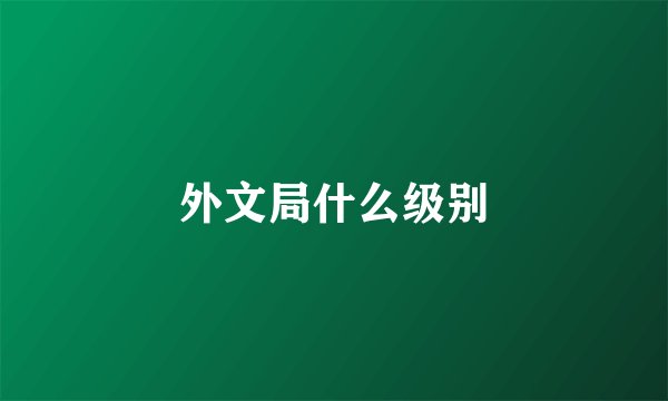 外文局什么级别