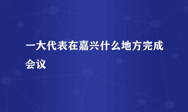 一大代表在嘉兴什么地方完成会议