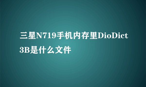 三星N719手机内存里DioDict3B是什么文件