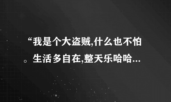 “我是个大盗贼,什么也不怕。生活多自在,整天乐哈哈~~ ”这是小时候什么动画片里面的？