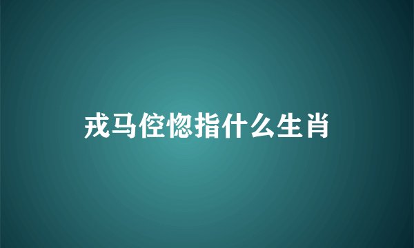 戎马倥惚指什么生肖