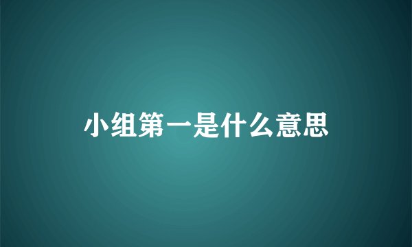 小组第一是什么意思