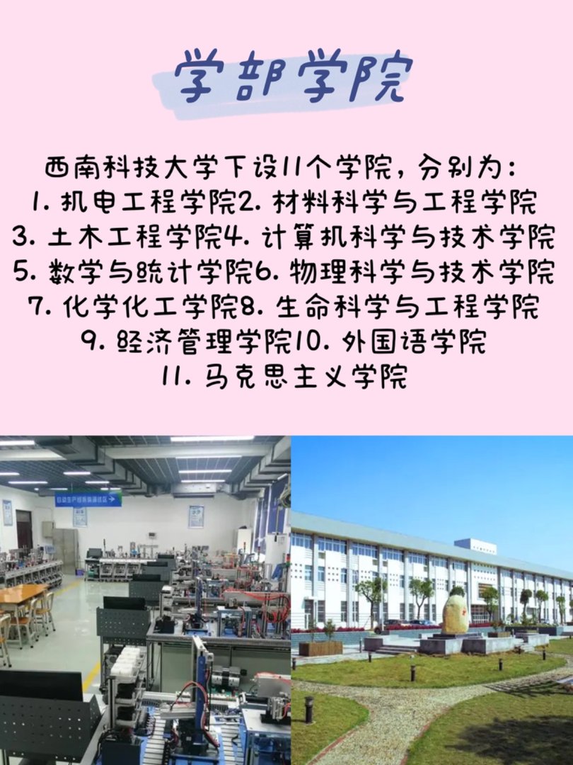 西南科技大学有哪些学部学院
