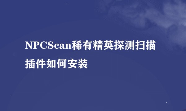 NPCScan稀有精英探测扫描插件如何安装