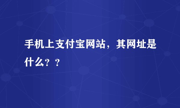 手机上支付宝网站，其网址是什么？？