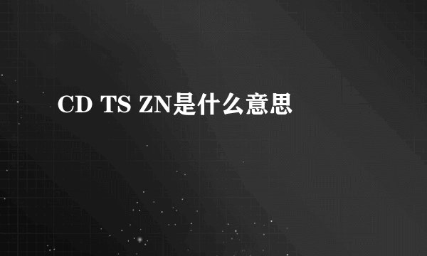 CD TS ZN是什么意思