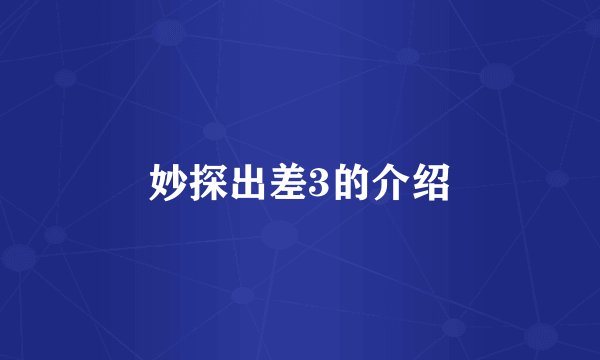 妙探出差3的介绍