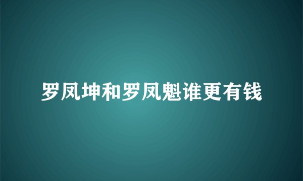 罗凤坤和罗凤魁谁更有钱