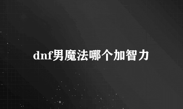 dnf男魔法哪个加智力