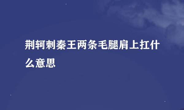 荆轲刺秦王两条毛腿肩上扛什么意思