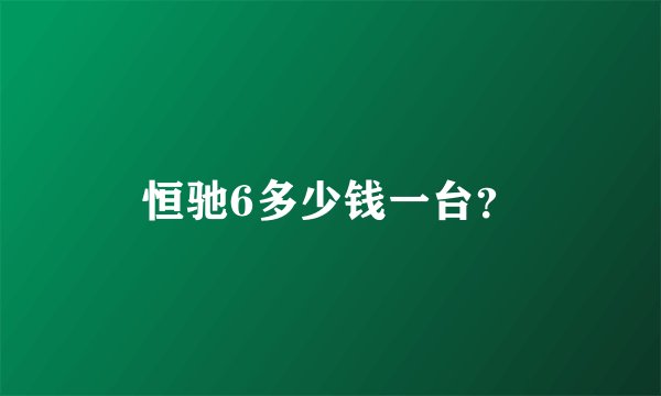 恒驰6多少钱一台？