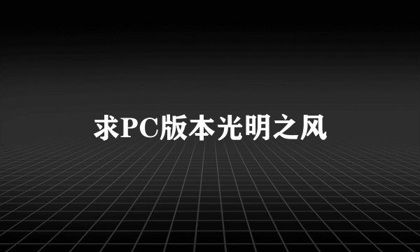 求PC版本光明之风