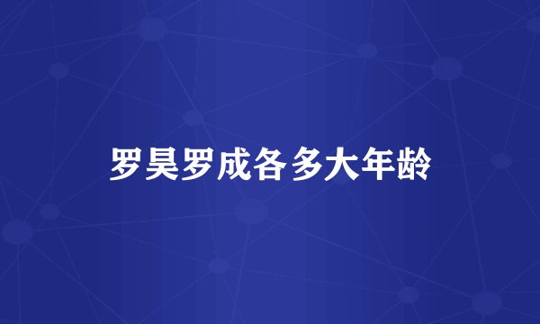 罗昊罗成各多大年龄