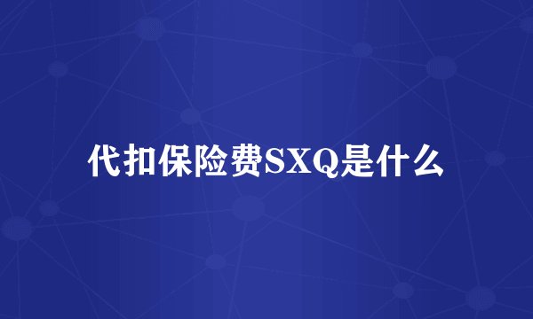 代扣保险费SXQ是什么