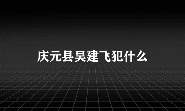 庆元县吴建飞犯什么