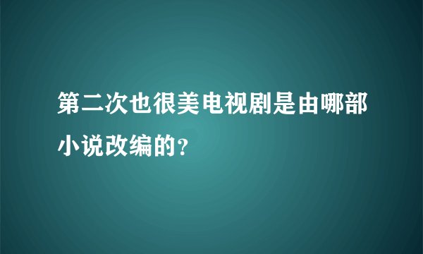 第二次也很美电视剧是由哪部小说改编的？