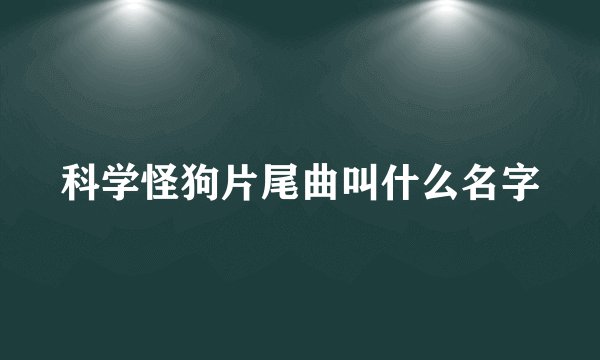科学怪狗片尾曲叫什么名字
