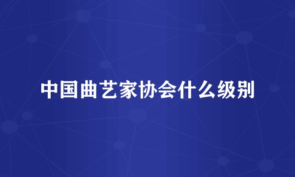 中国曲艺家协会什么级别