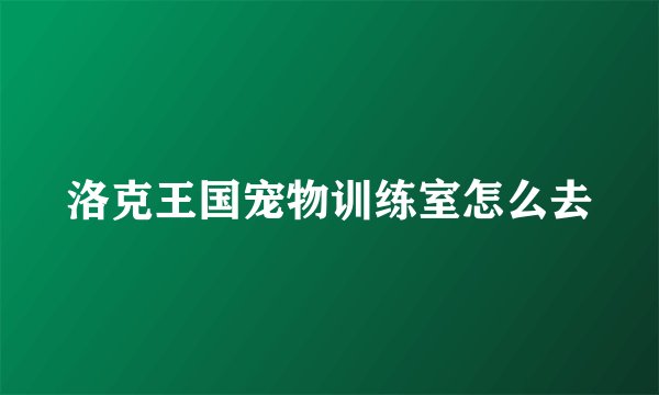 洛克王国宠物训练室怎么去