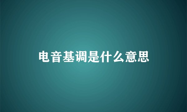 电音基调是什么意思