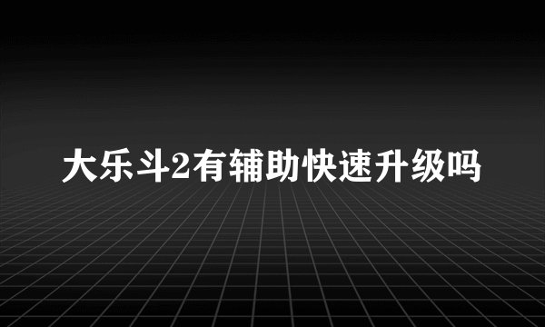 大乐斗2有辅助快速升级吗