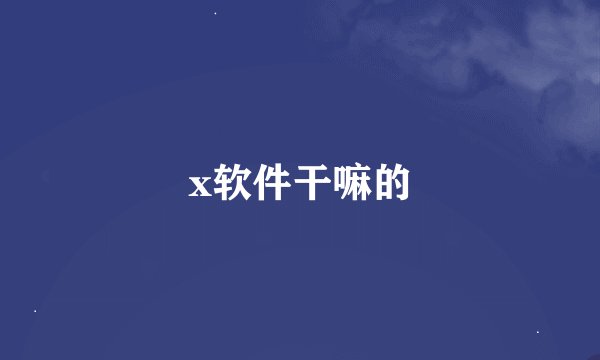 x软件干嘛的