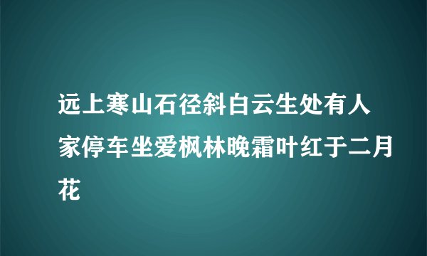 远上寒山石径斜白云生处有人家停车坐爱枫林晚霜叶红于二月花