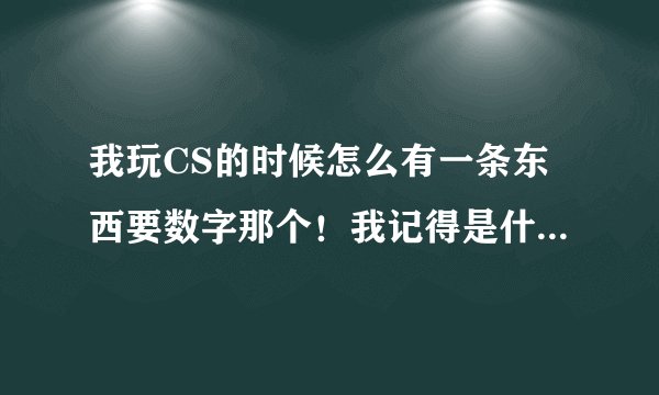 我玩CS的时候怎么有一条东西要数字那个！我记得是什么123456789什么的！我记不太清楚了！告诉我！