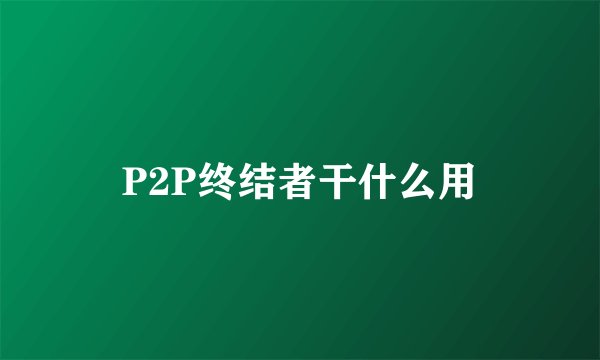 P2P终结者干什么用