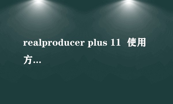 realproducer plus 11  使用方法 (包括切割、合并)