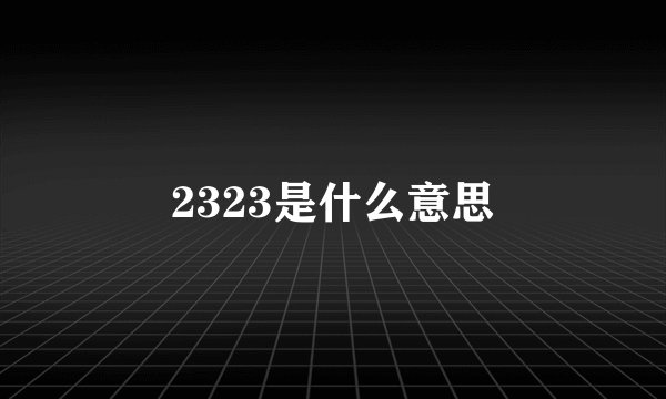 2323是什么意思
