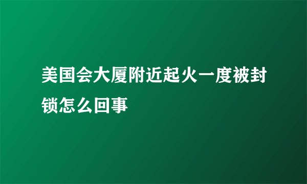 美国会大厦附近起火一度被封锁怎么回事