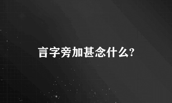 言字旁加甚念什么?