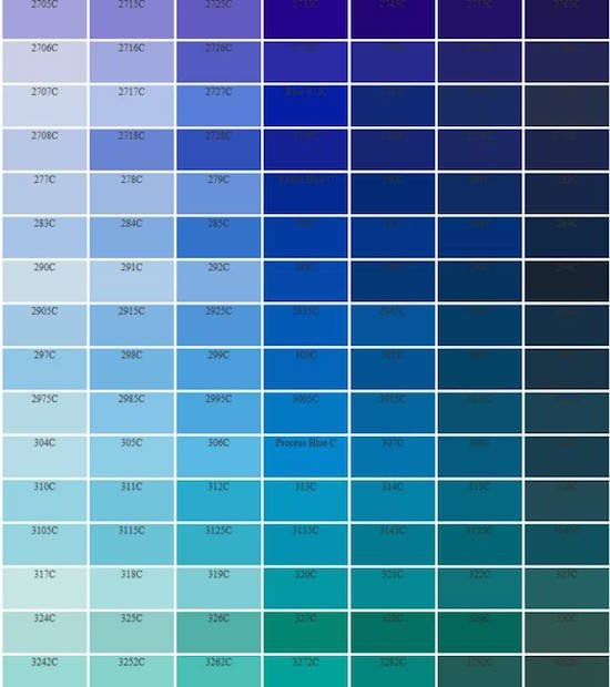 几种蓝的颜色（CMYK）