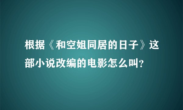 根据《和空姐同居的日子》这部小说改编的电影怎么叫?