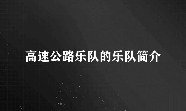 高速公路乐队的乐队简介
