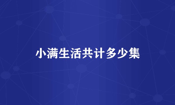 小满生活共计多少集
