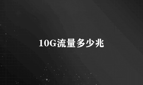 10G流量多少兆