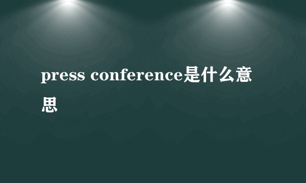 press conference是什么意思