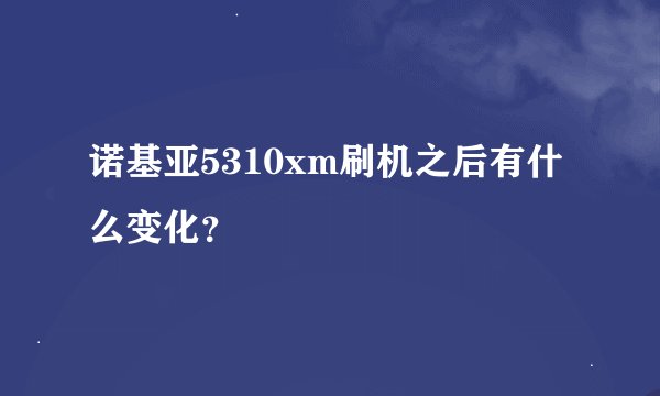 诺基亚5310xm刷机之后有什么变化？