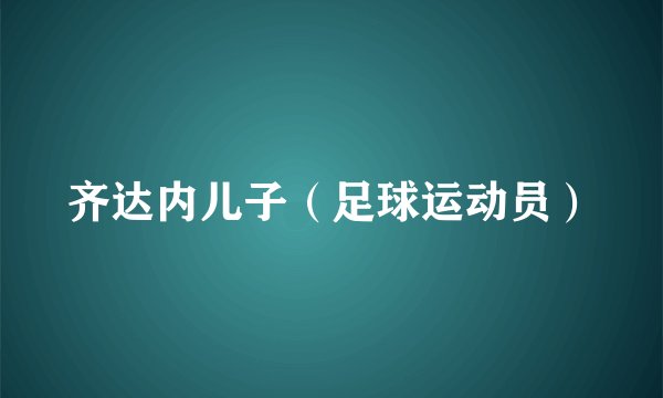 齐达内儿子（足球运动员）