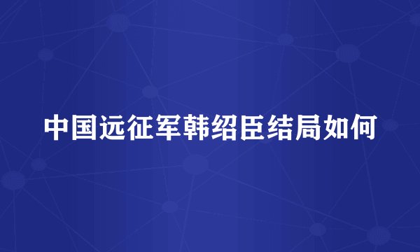 中国远征军韩绍臣结局如何