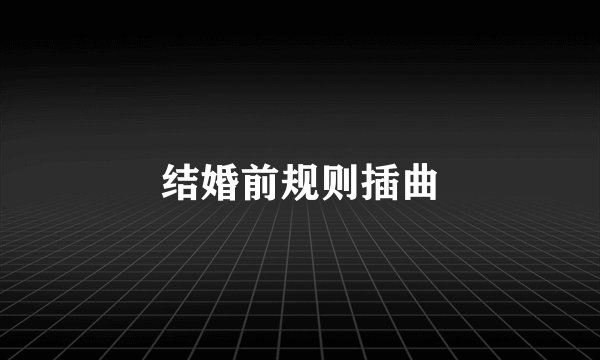 结婚前规则插曲