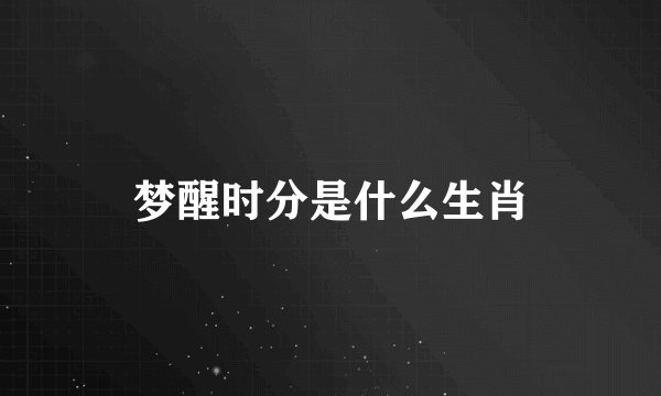 梦醒时分是什么生肖