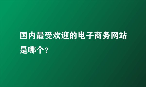 国内最受欢迎的电子商务网站是哪个？