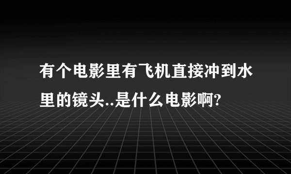 有个电影里有飞机直接冲到水里的镜头..是什么电影啊?